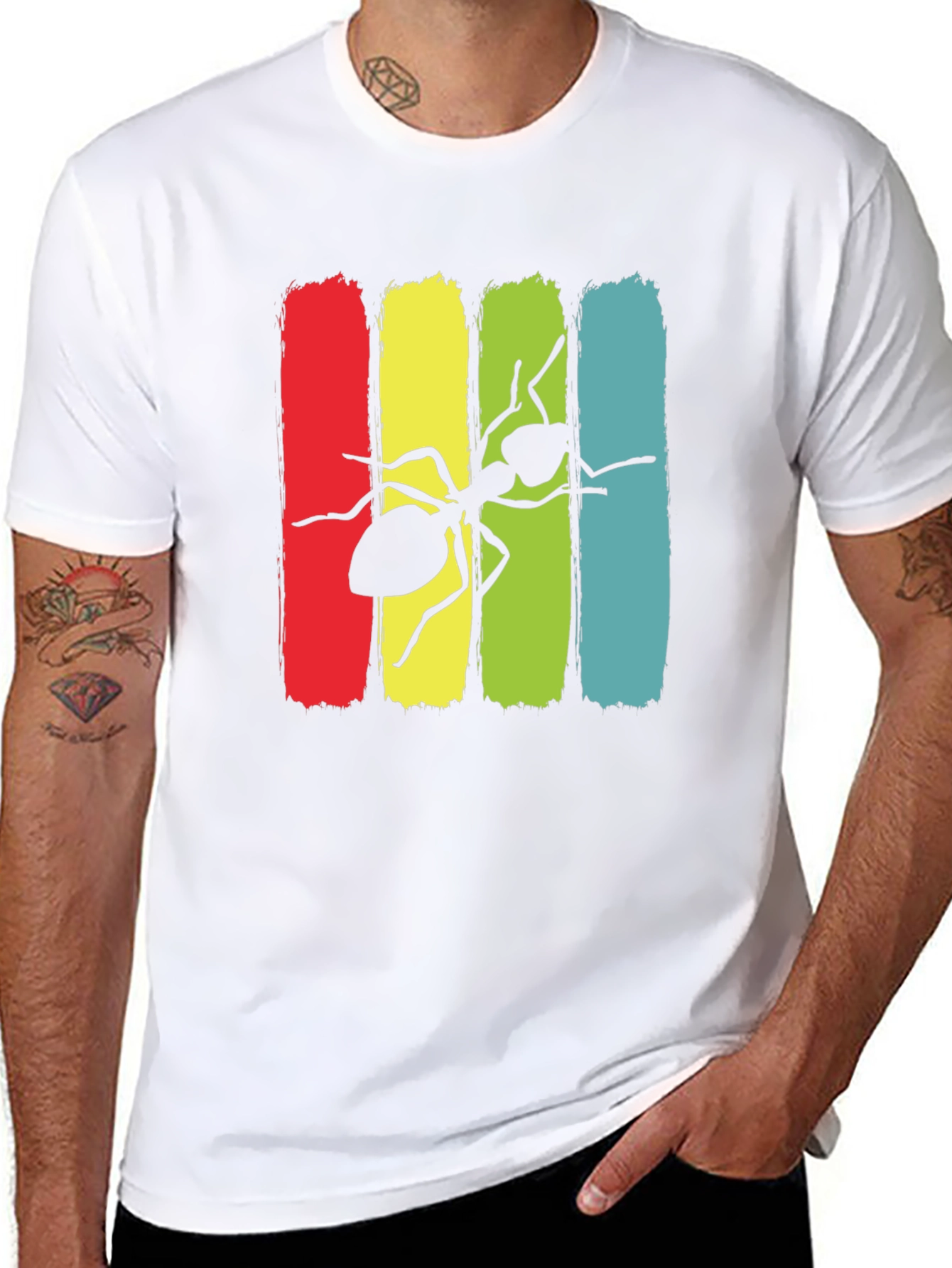Ant Graphic Print Crew Neck T-Shirt