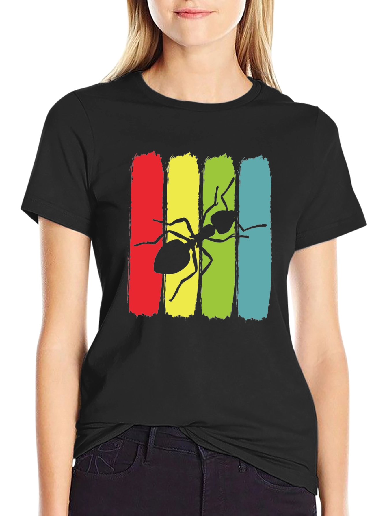 Ant Graphic Print Crew Neck T-Shirt