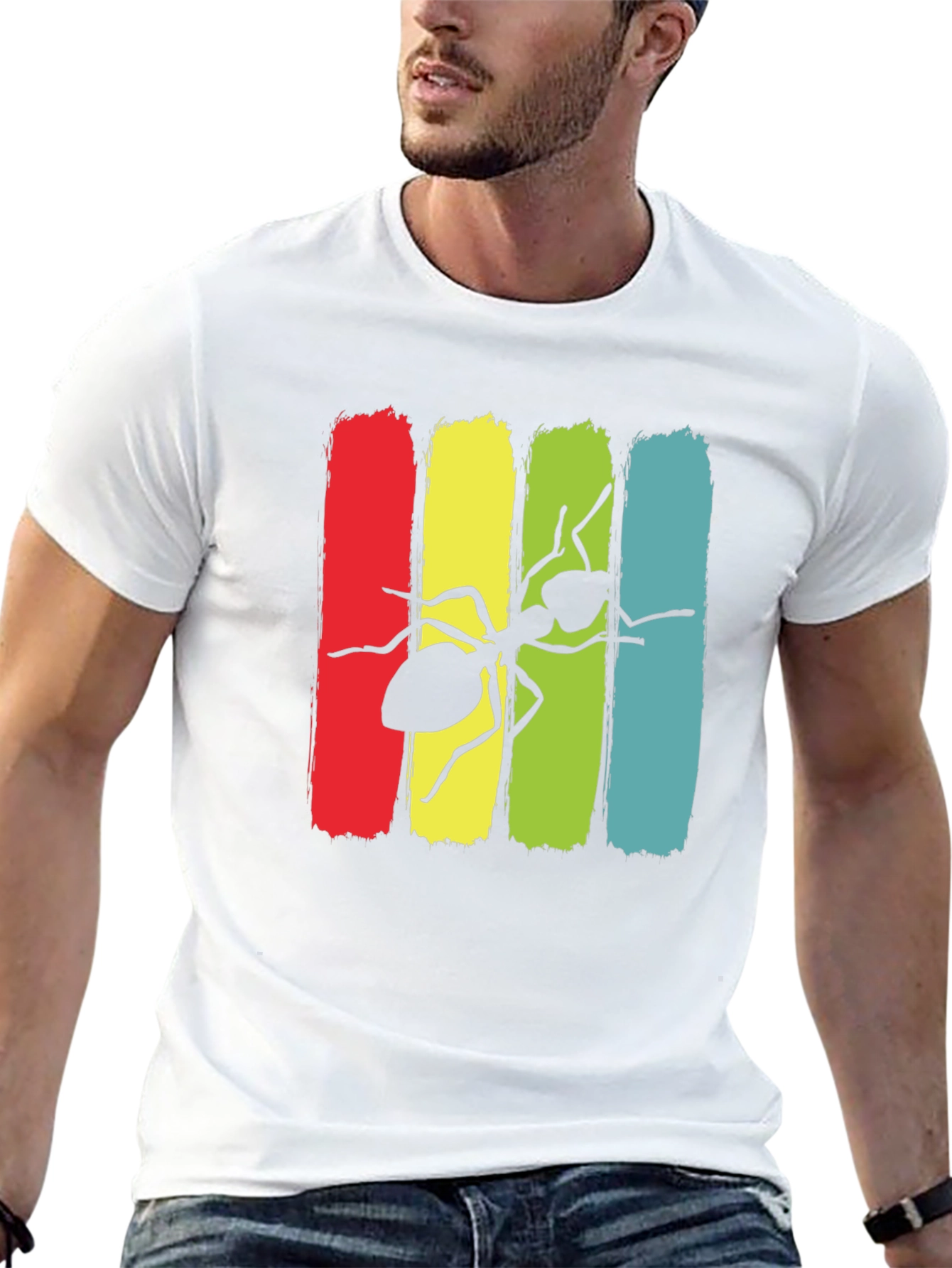 Ant Graphic Print Crew Neck T-Shirt