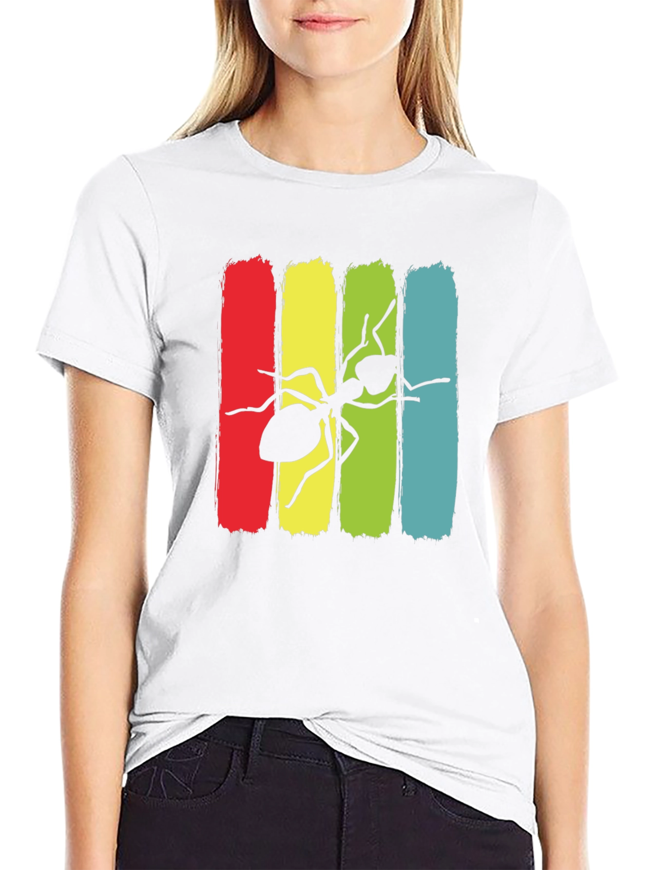Ant Graphic Print Crew Neck T-Shirt