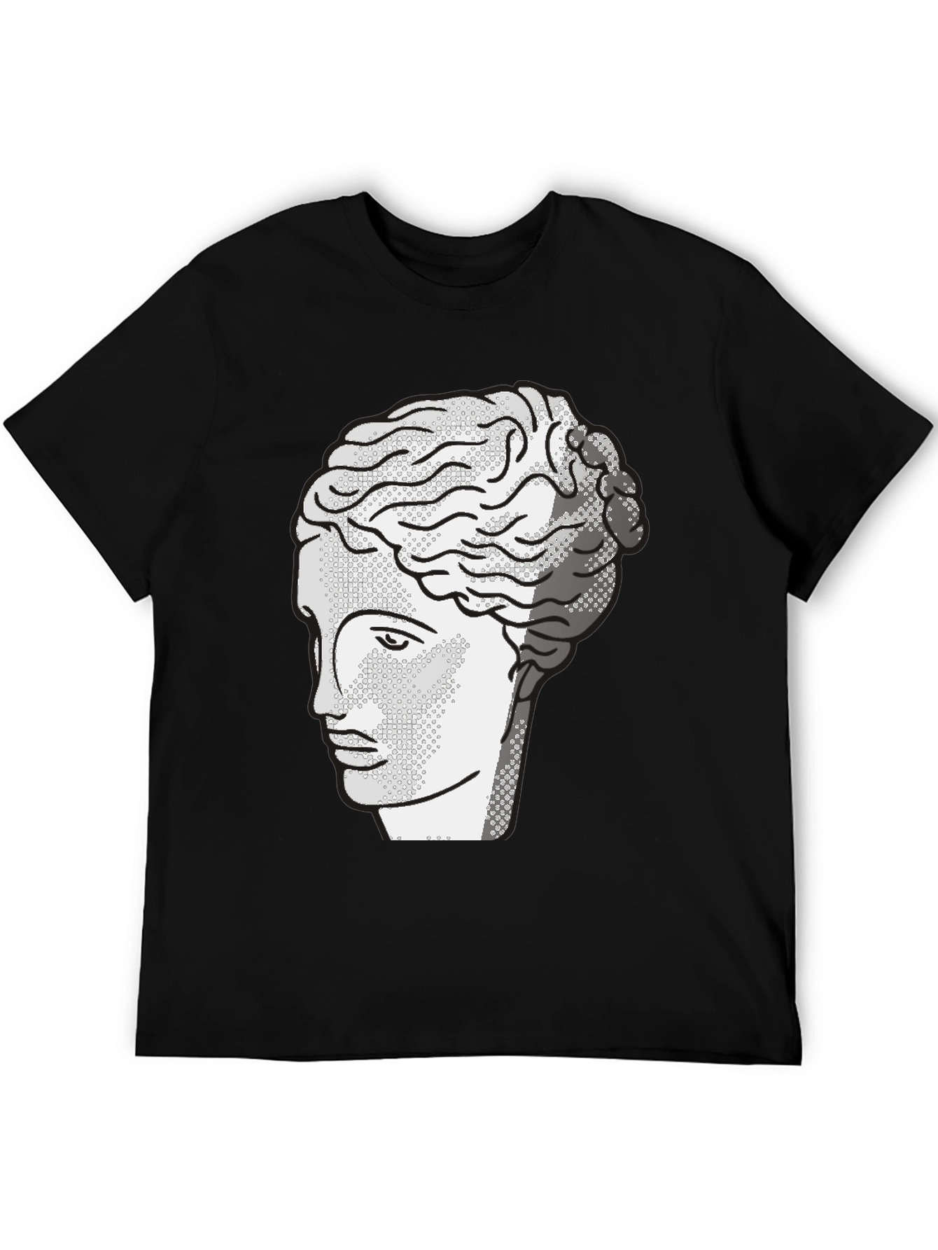 Mens Black T-Shirt with Bust Design