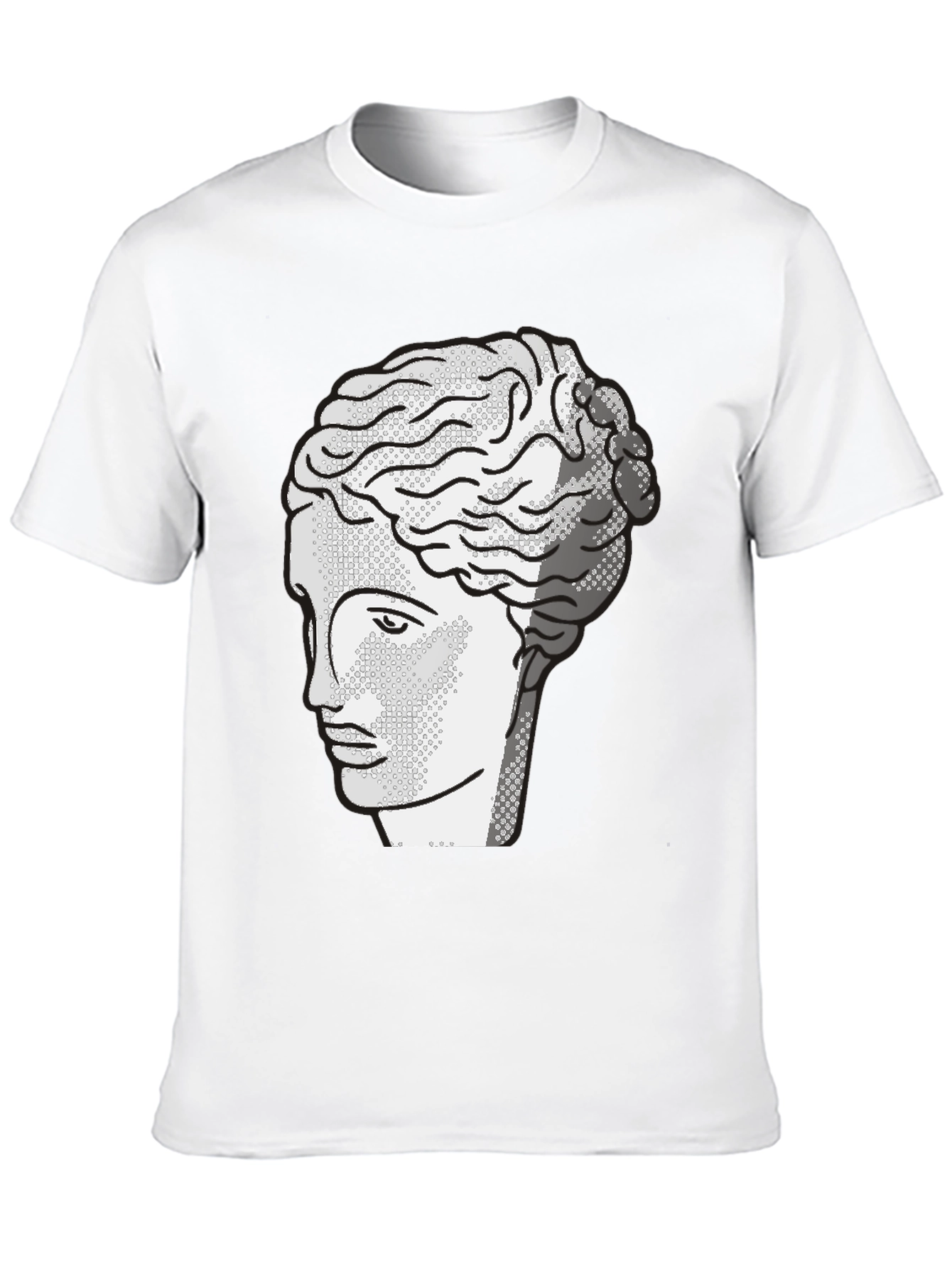 Mens Black T-Shirt with Bust Design