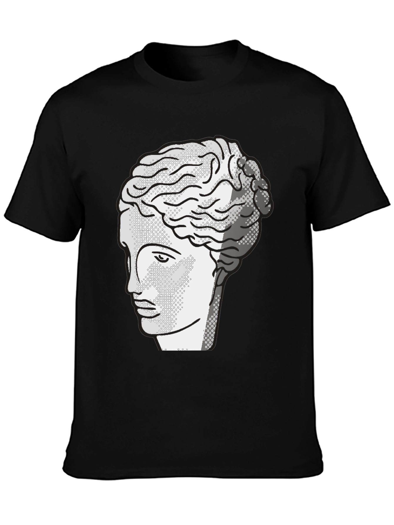 Mens Black T-Shirt with Bust Design