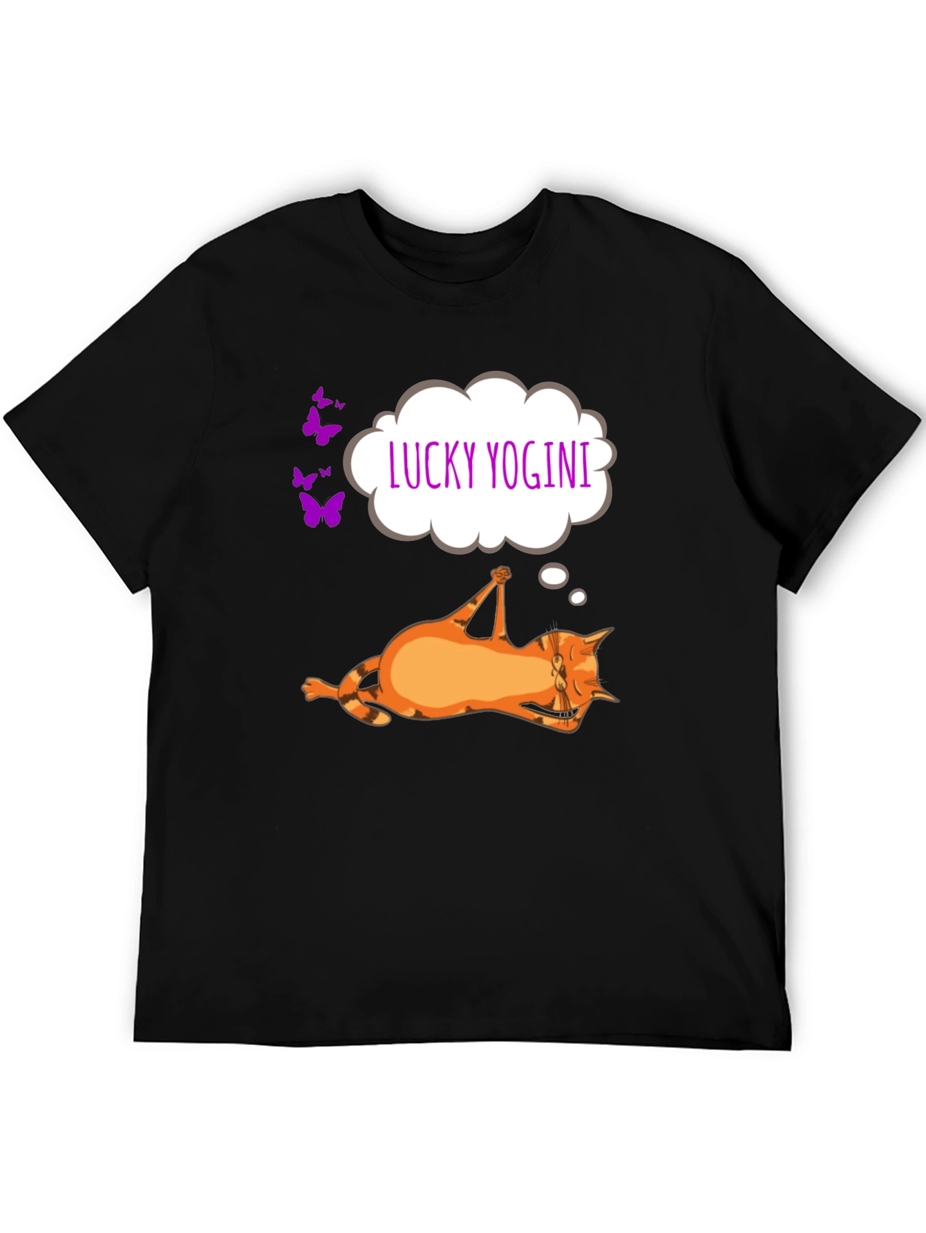 Lucky Yogini Cat T-Shirt - Funny Yoga Lover Tee