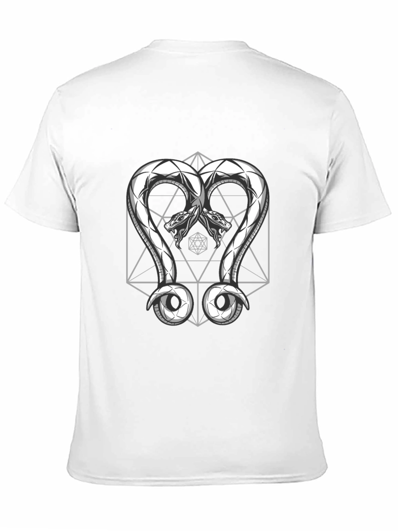 Geometric Snake T-Shirt - Black Graphic Tee