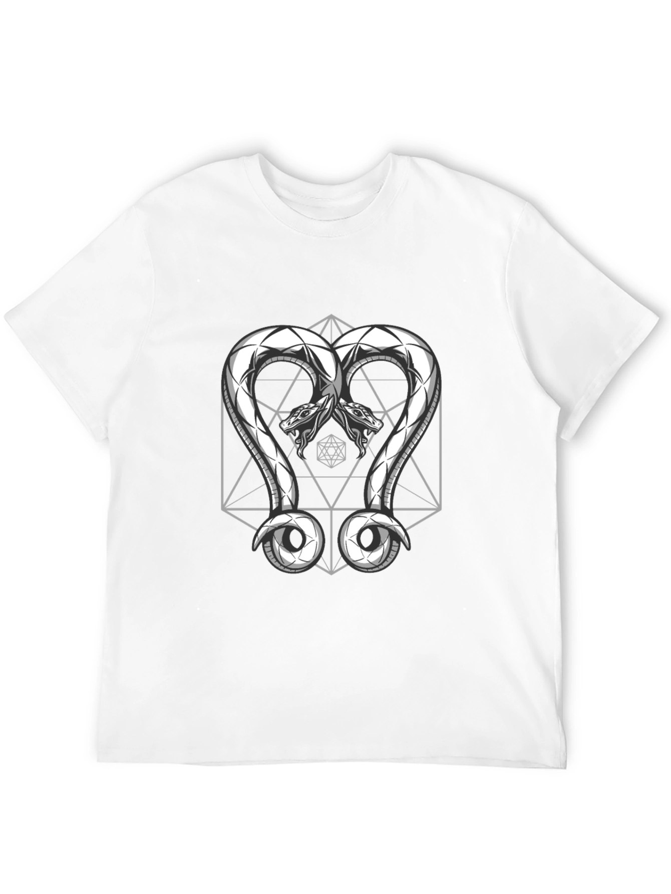 Geometric Snake T-Shirt - Black Graphic Tee