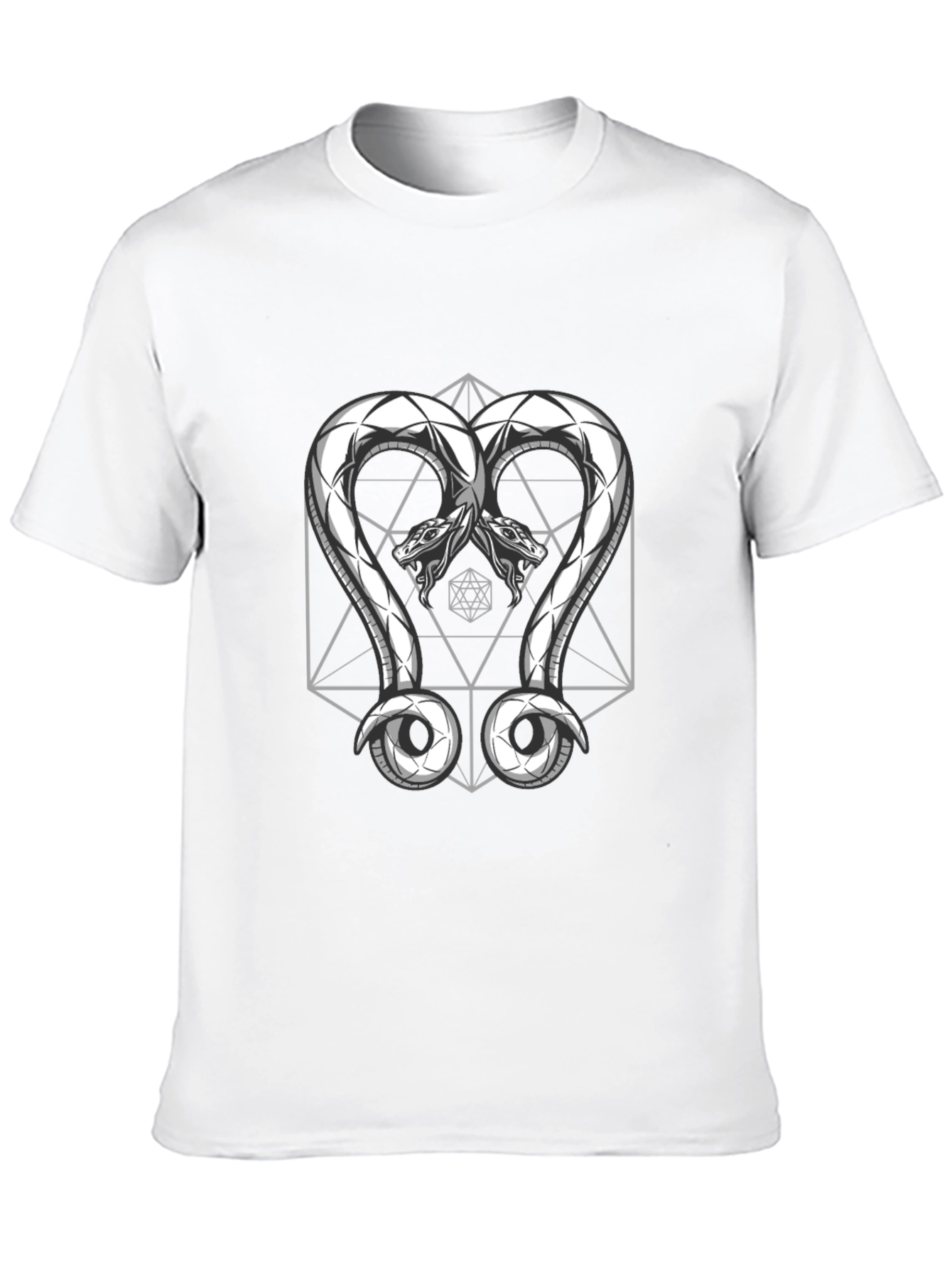 Geometric Snake T-Shirt - Black Graphic Tee