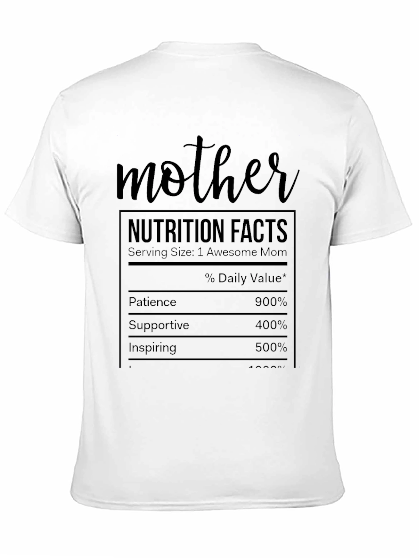 Mother Nutrition Facts Graphic T-Shirt