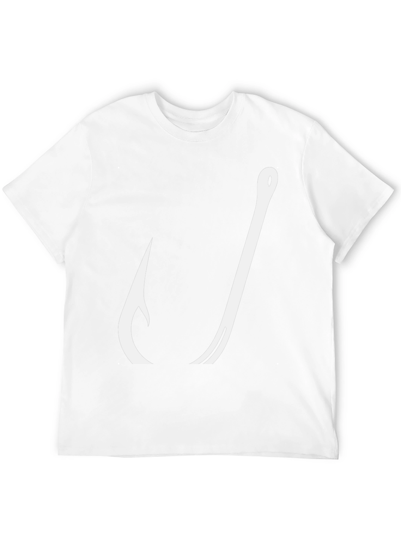 Mens Black Fishing Hook Graphic T-Shirt