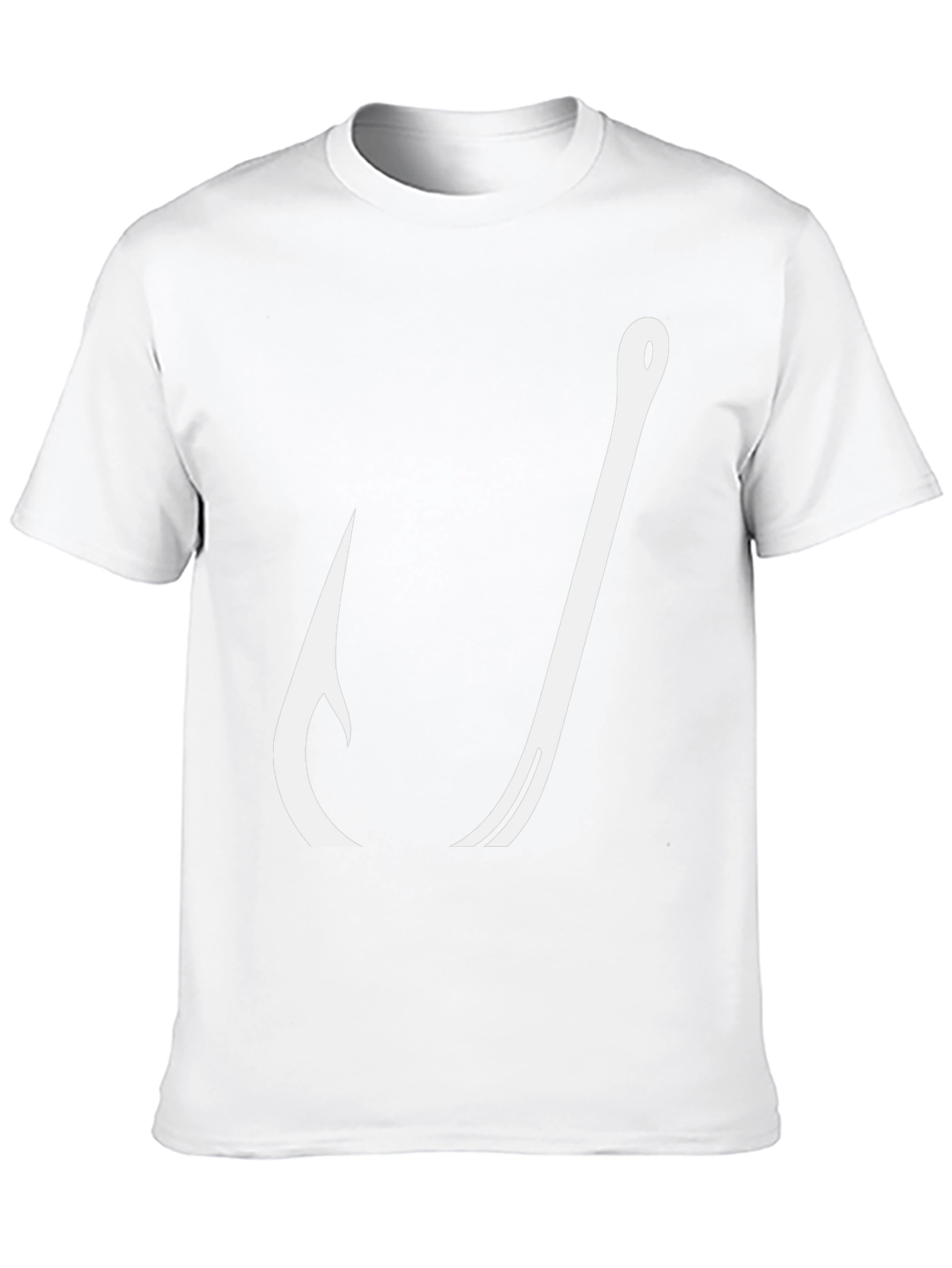Mens Black Fishing Hook Graphic T-Shirt