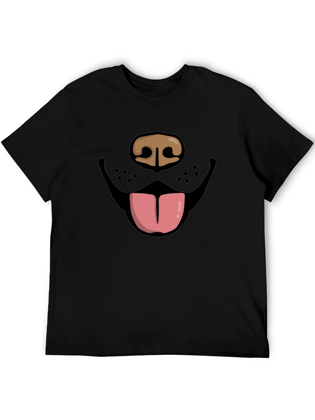 Funny Dog Face Graphic Black T-Shirt