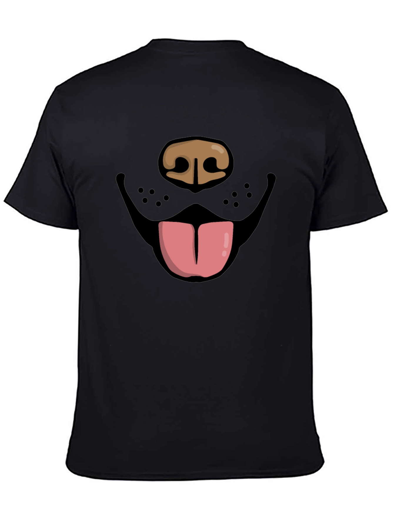 Funny Dog Face Graphic Black T-Shirt