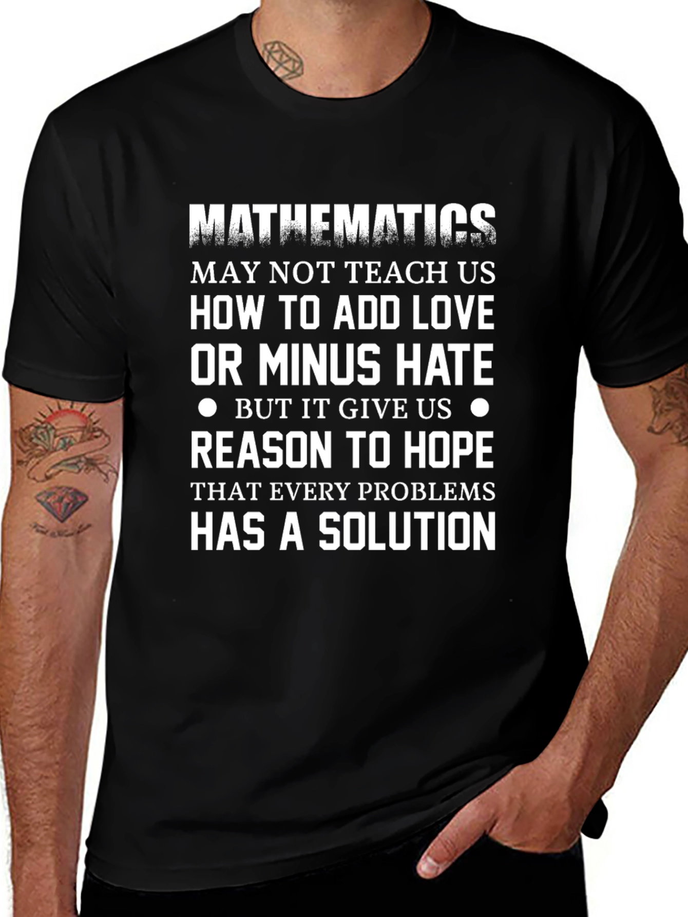 Mathematics Love Hope Black T-Shirt