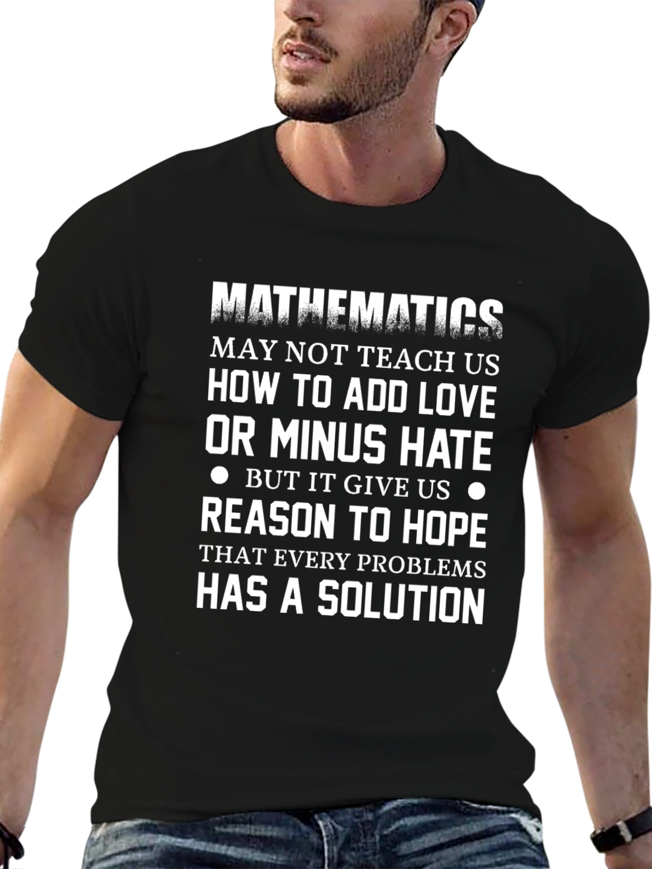 Mathematics Love Hope Black T-Shirt