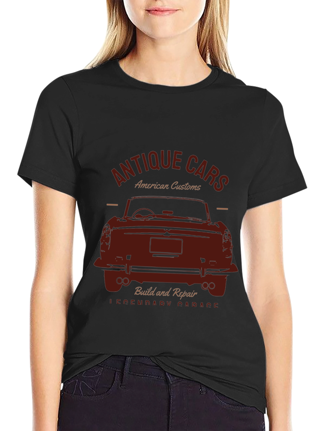 Antique Car T-Shirt - American Customs Garage Tee