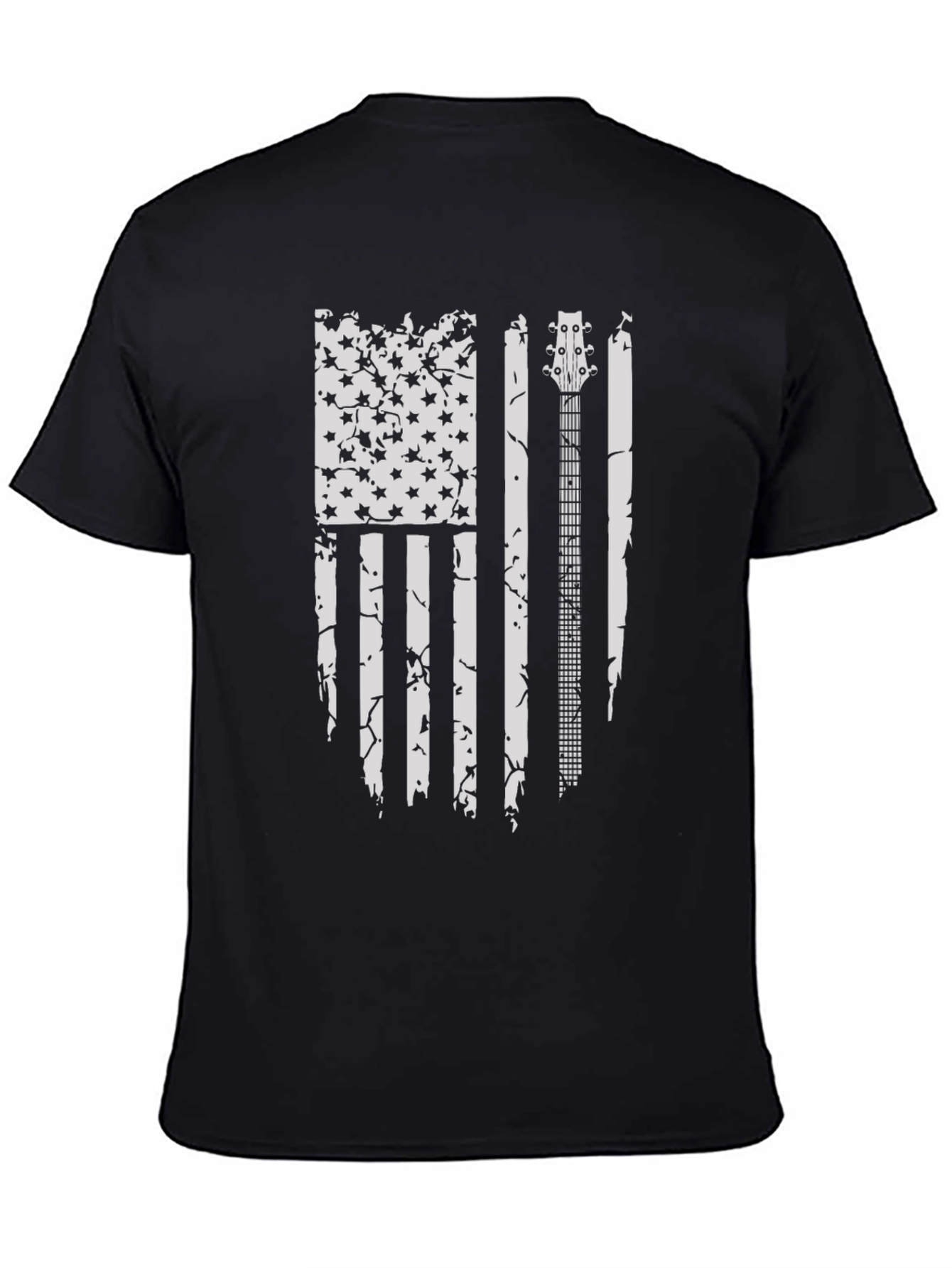 Distressed American Flag Guitar T-Shirt