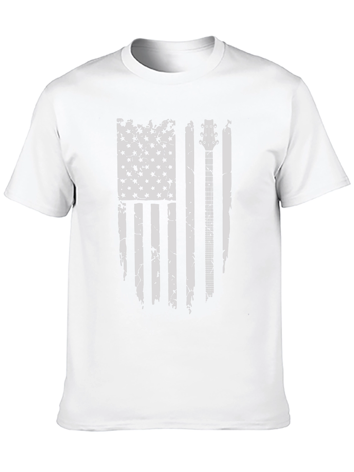 Distressed American Flag Guitar T-Shirt