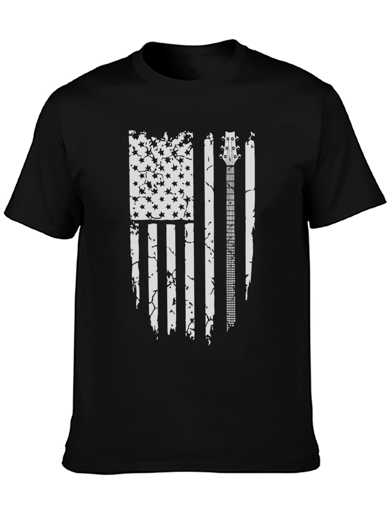 Distressed American Flag Guitar T-Shirt