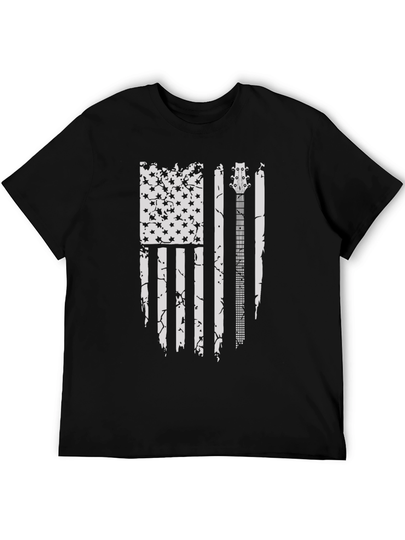 Distressed American Flag Guitar T-Shirt
