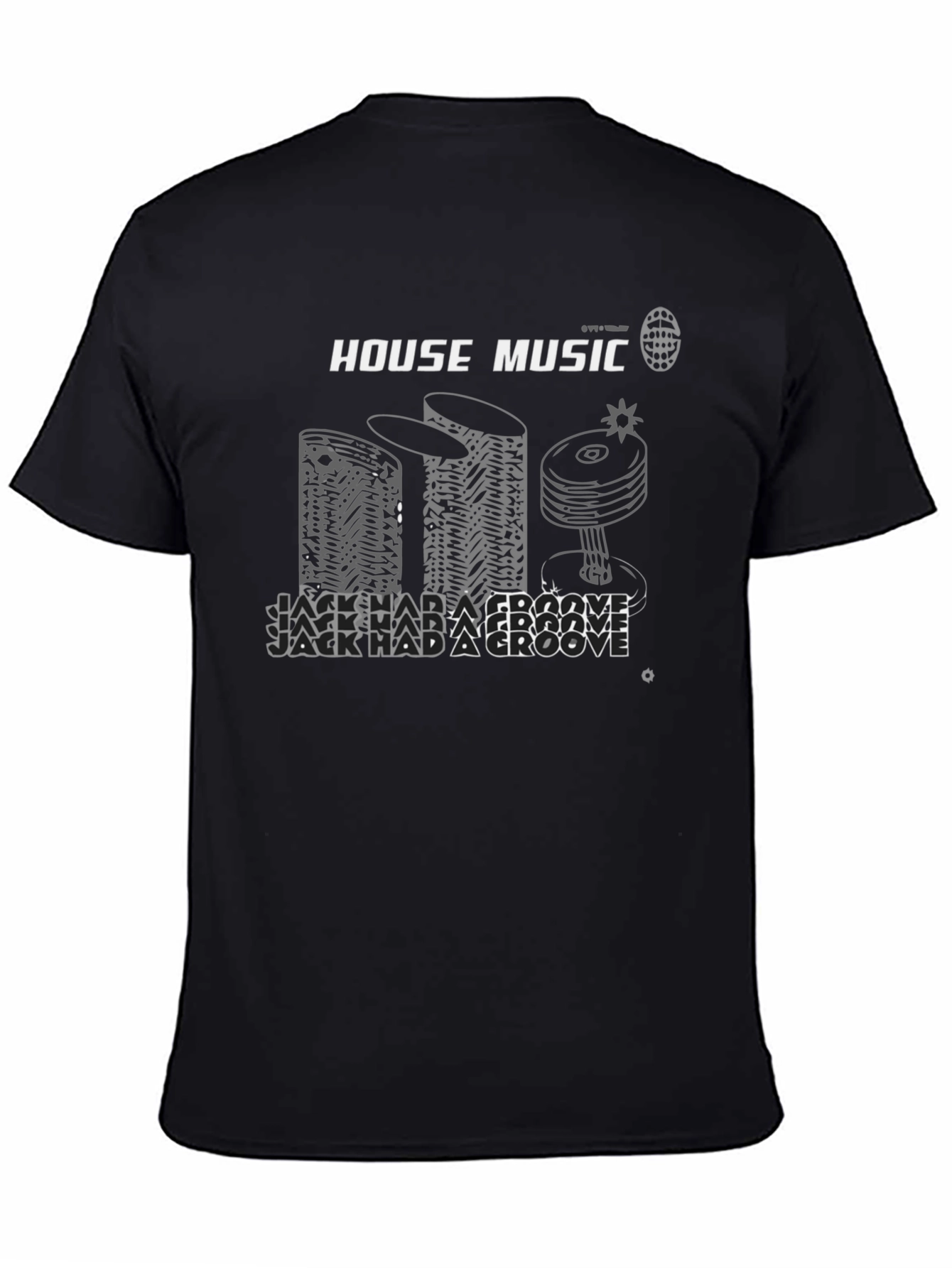 House Music Jack Had a Groove Black Graphic T-Shirt