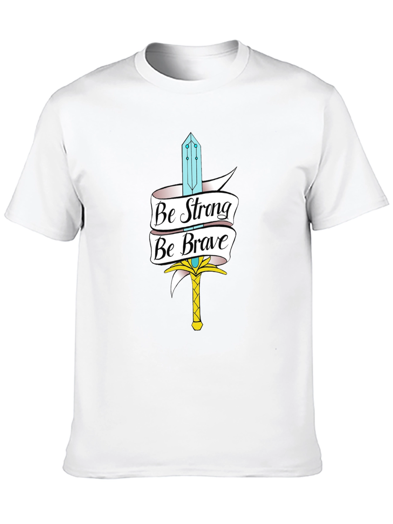 Be Strong Be Brave Sword Graphic Black Tee