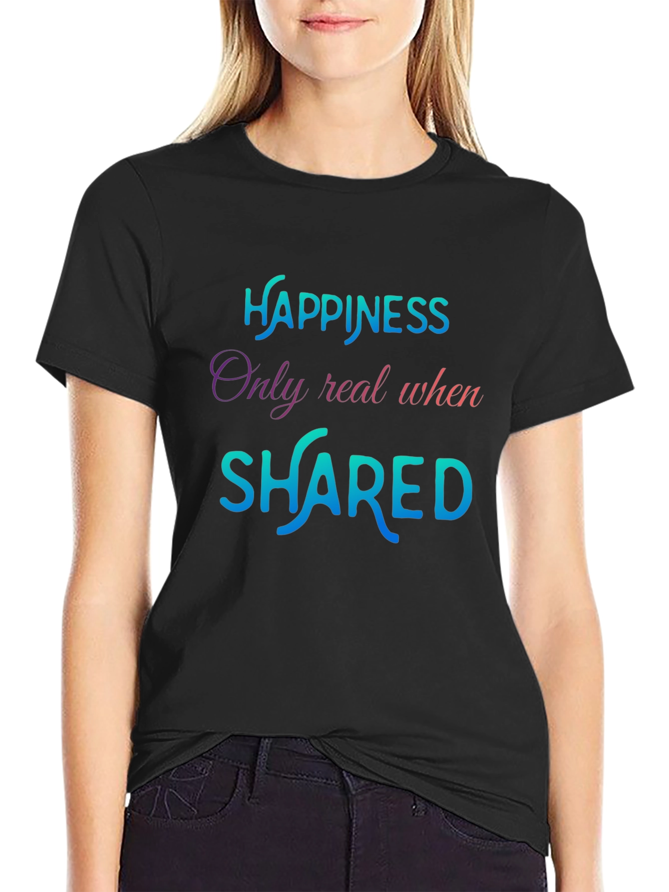 Happiness Shared Graphic Tee - Black T-Shirt