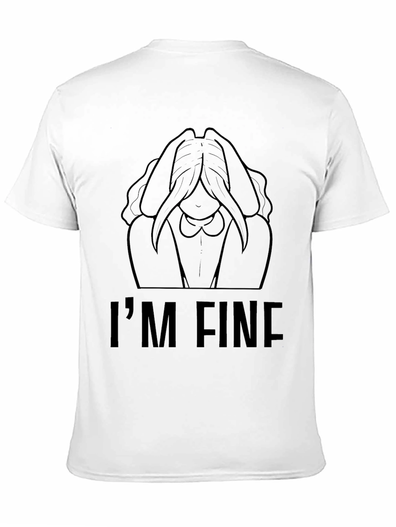 Im Fine Graphic Tee - Black Crew Neck T-Shirt