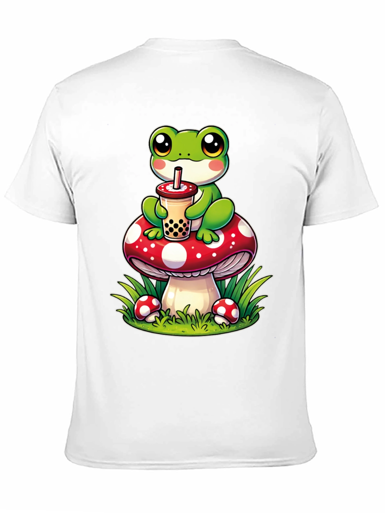 Frog On Mushroom Bubble Tea T-Shirt