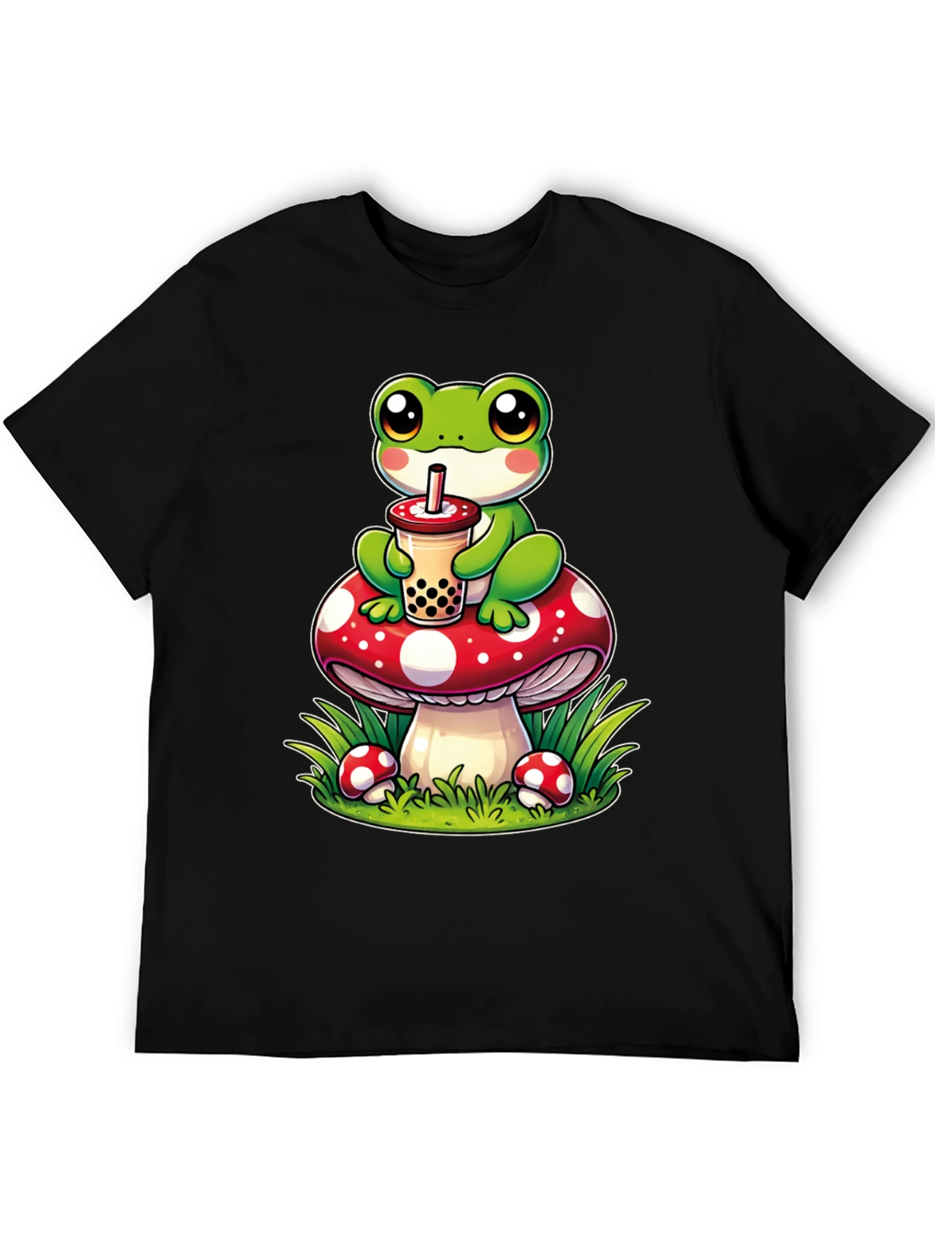 Frog On Mushroom Bubble Tea T-Shirt