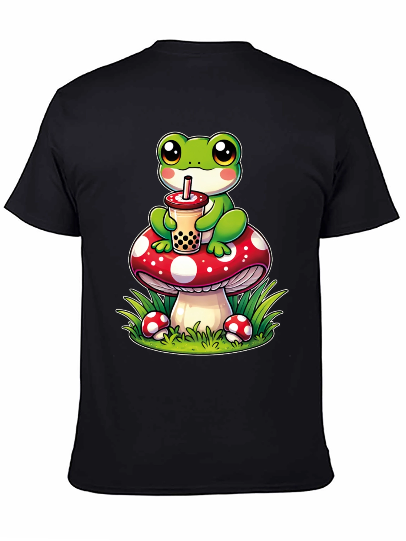 Frog On Mushroom Bubble Tea T-Shirt