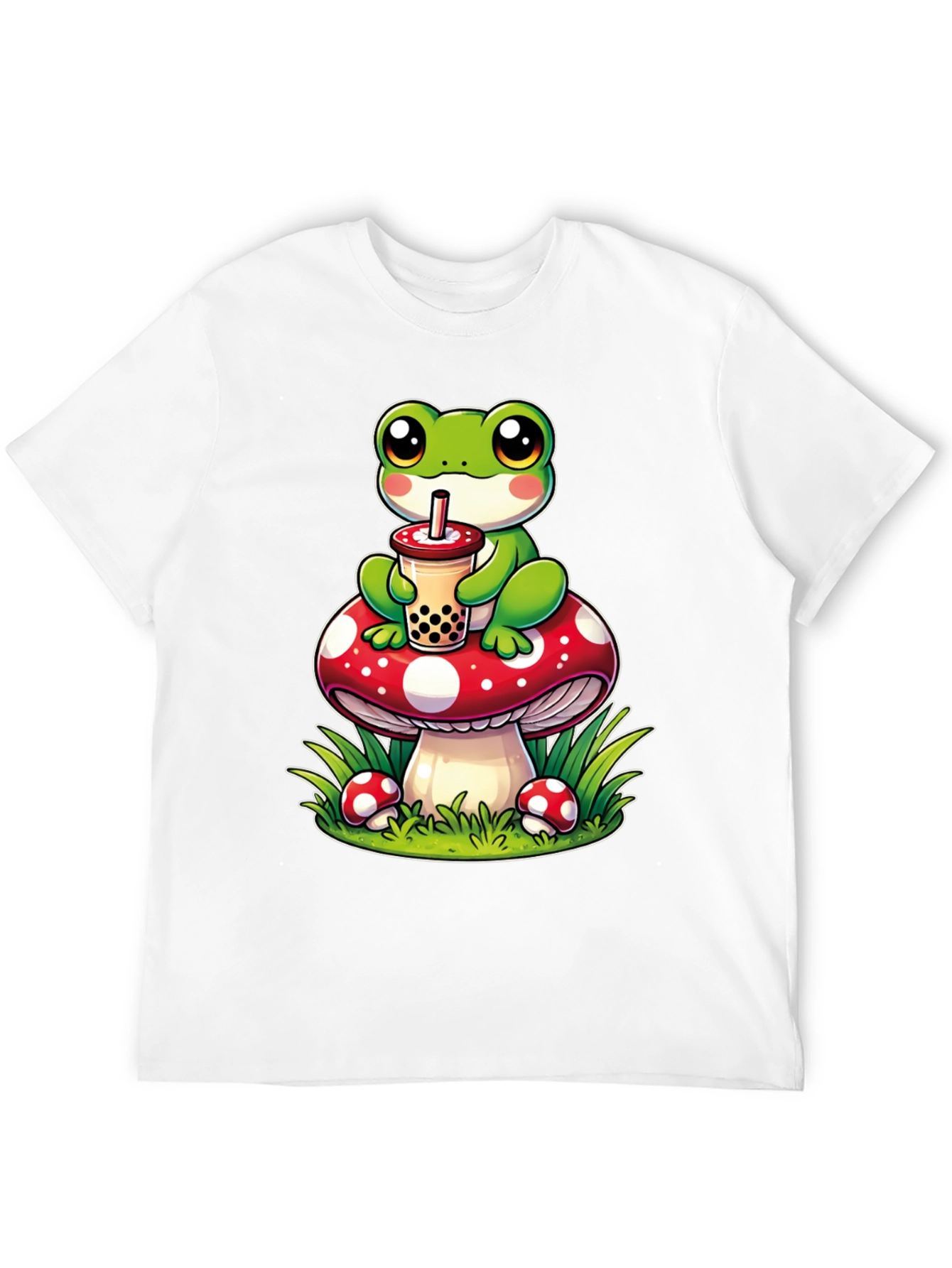 Frog On Mushroom Bubble Tea T-Shirt