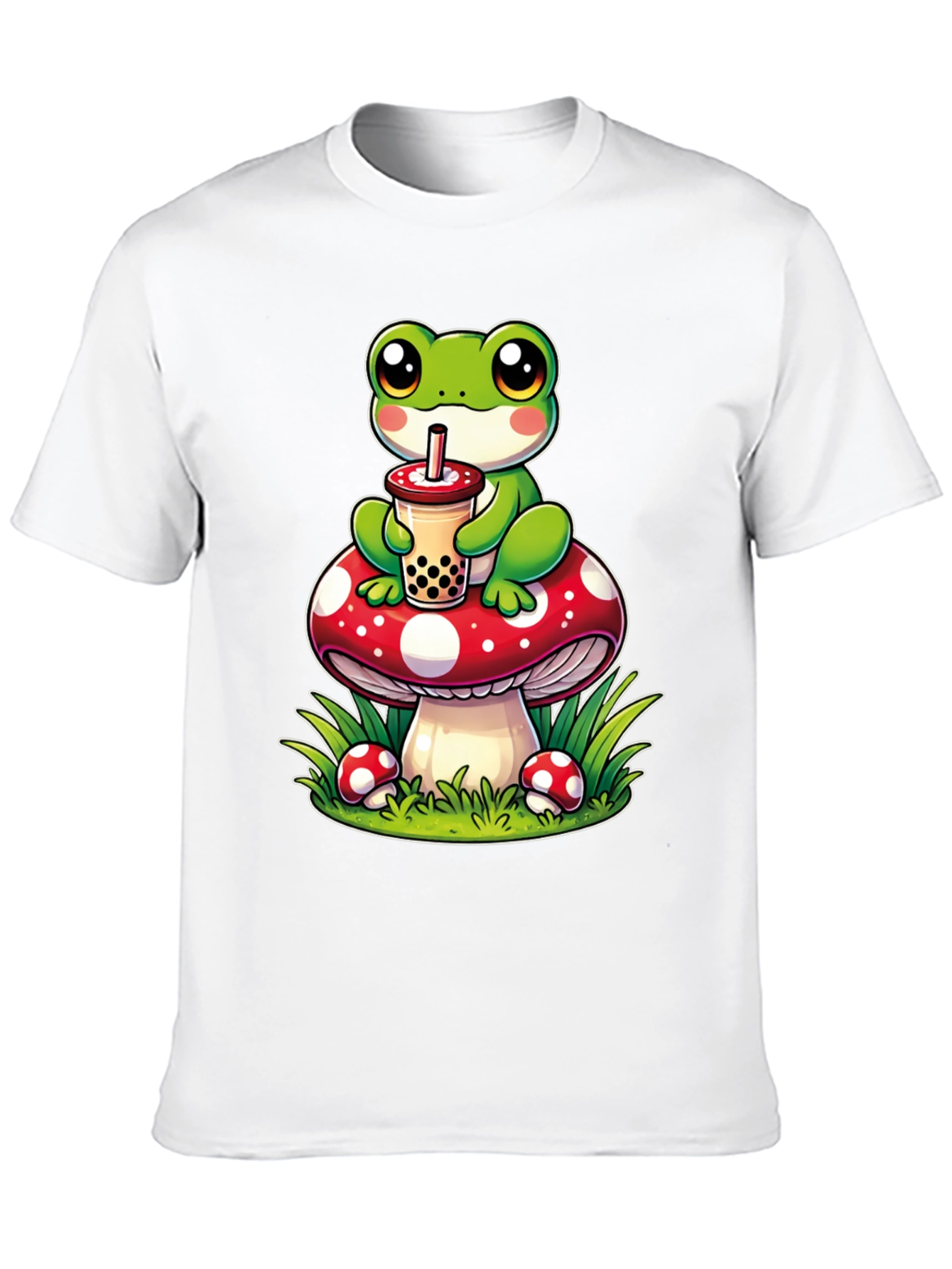 Frog On Mushroom Bubble Tea T-Shirt