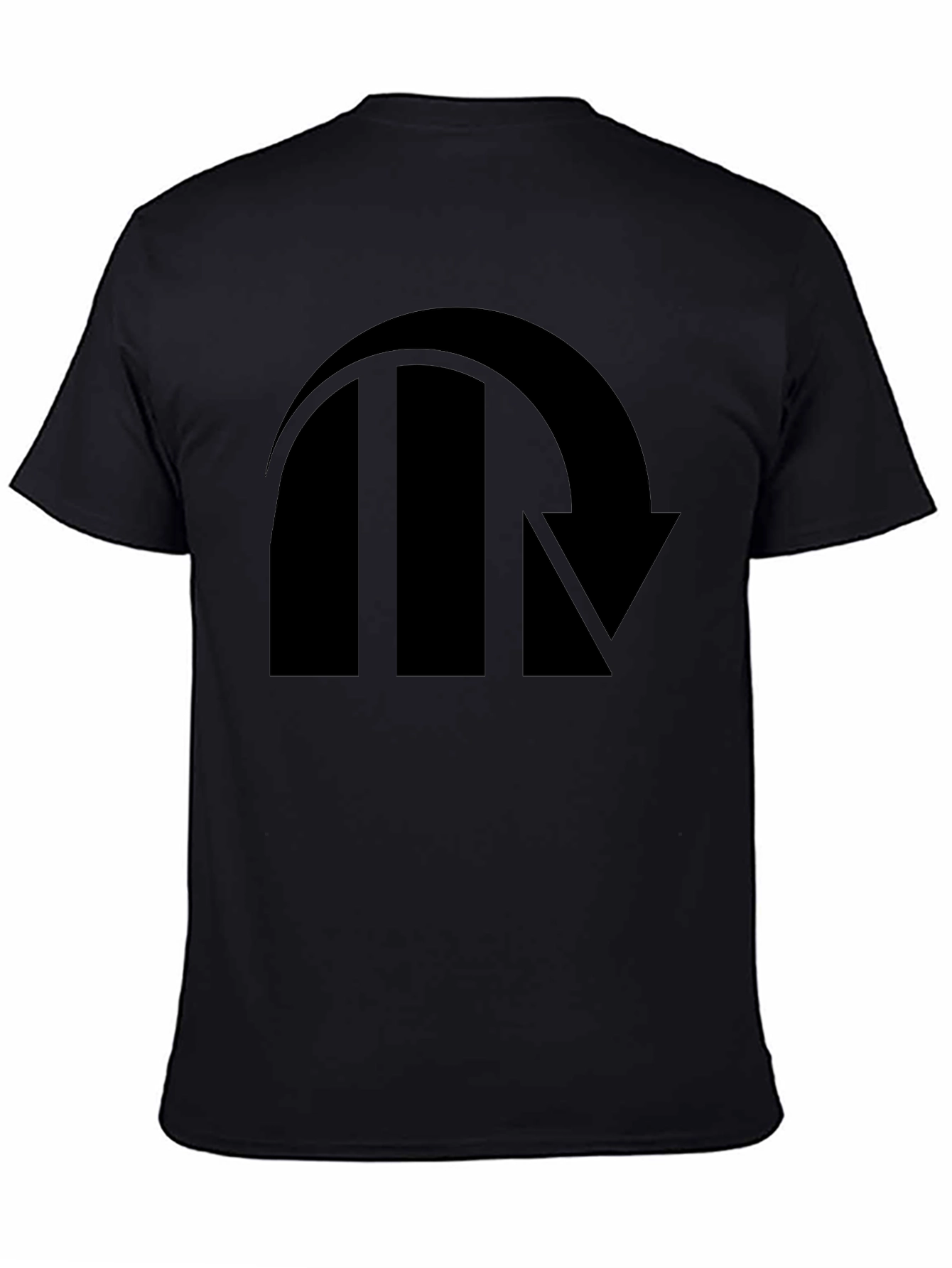 Black T-Shirt with Abstract Arrow Graphic