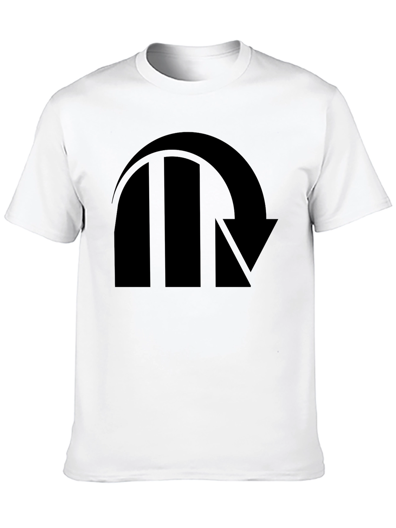 Black T-Shirt with Abstract Arrow Graphic