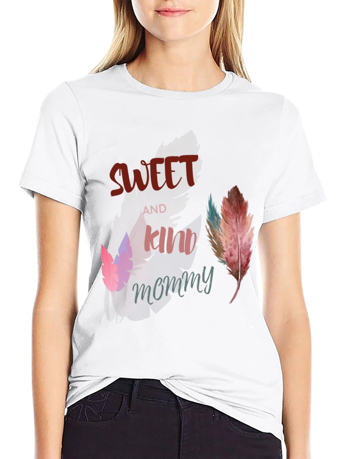 Sweet & Kind Mommy Feather Graphic Tee