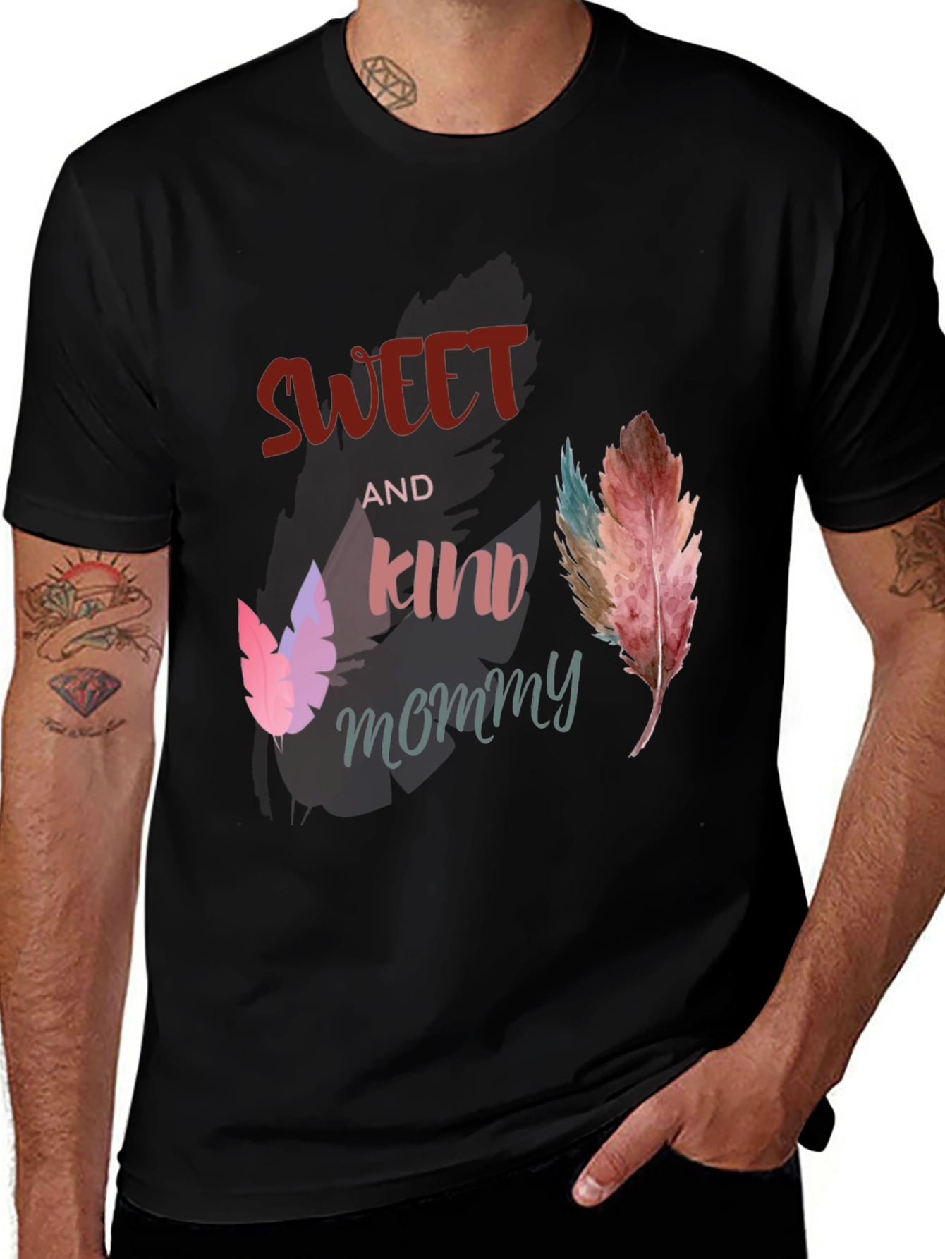 Sweet & Kind Mommy Feather Graphic Tee