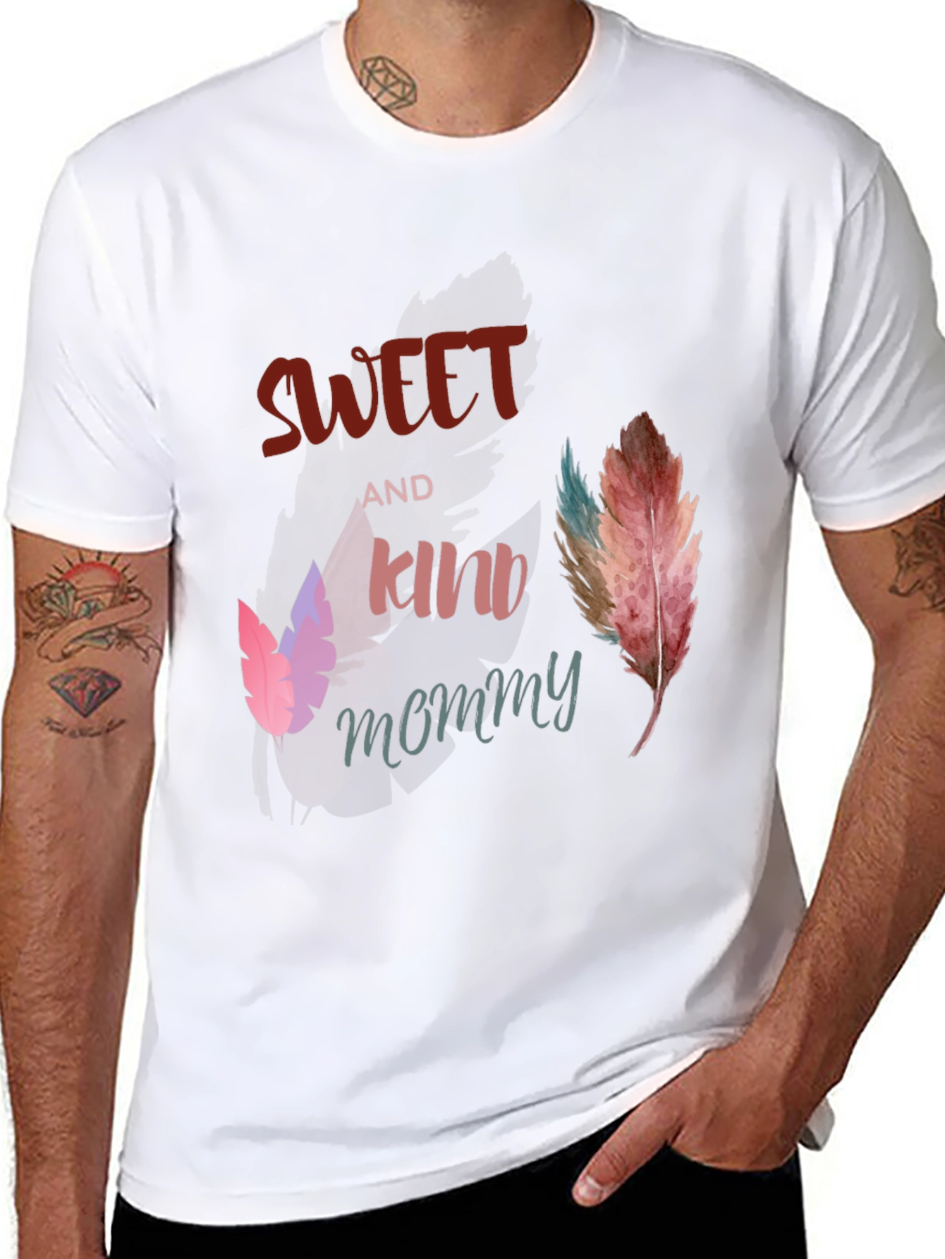 Sweet & Kind Mommy Feather Graphic Tee