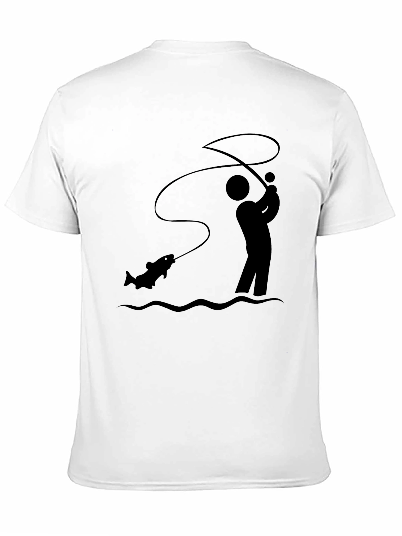 Fisherman Graphic Tee - Black Cotton T-Shirt