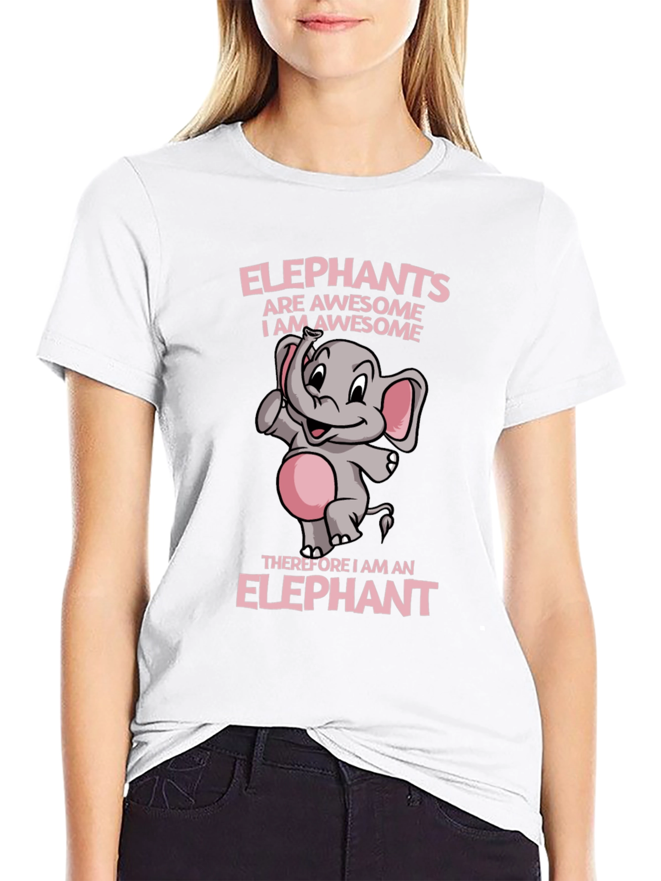 Awesome Elephant Graphic Black T-Shirt