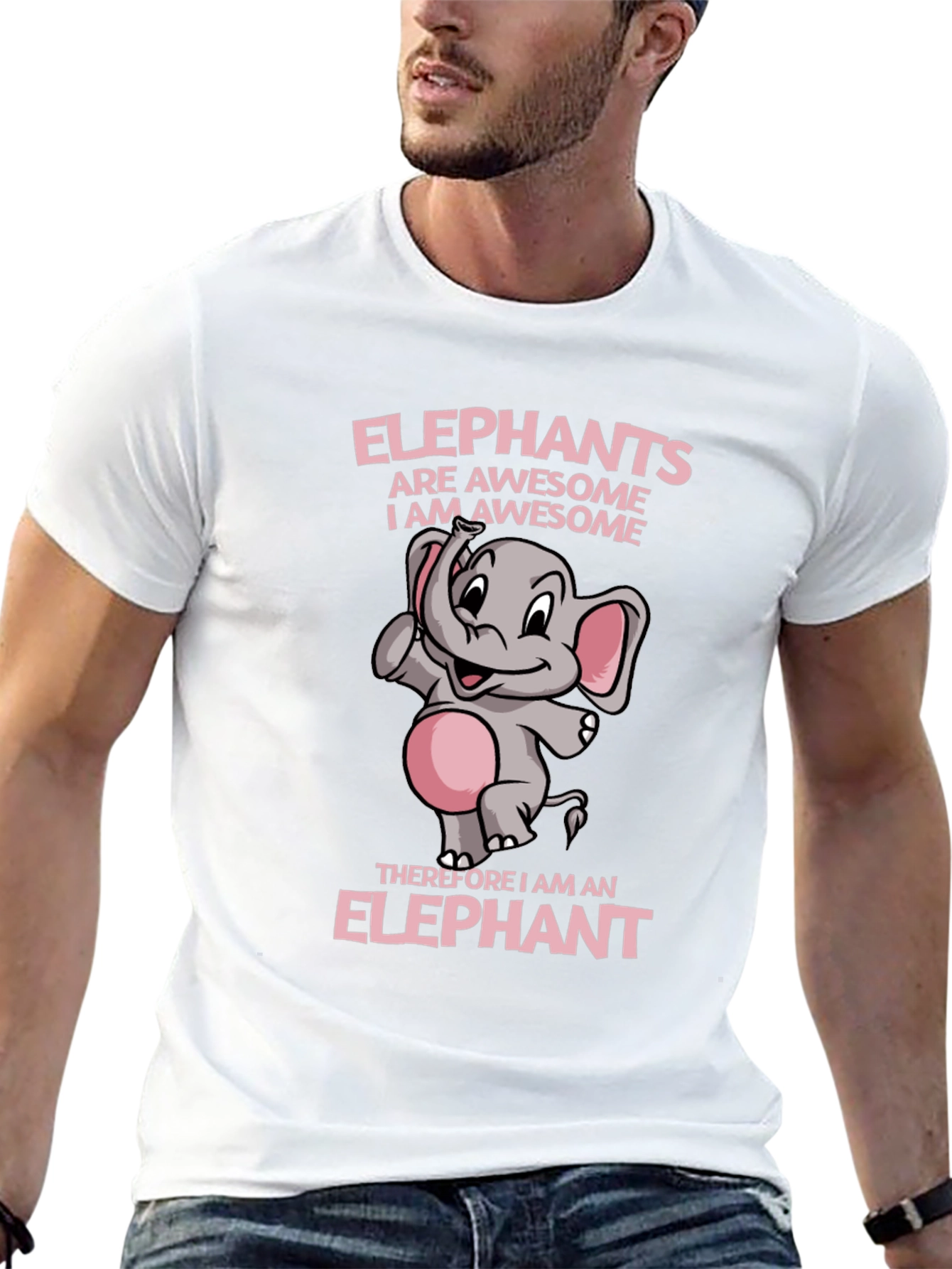 Awesome Elephant Graphic Black T-Shirt