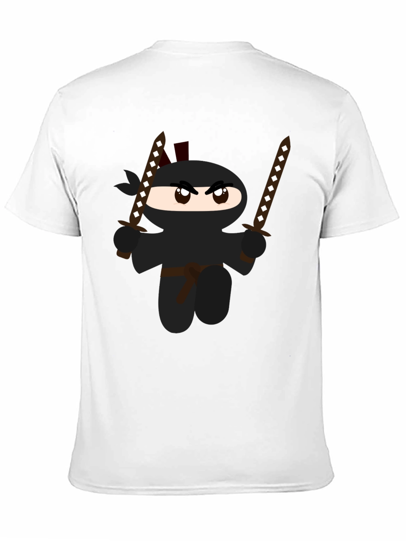 Cartoon Ninja Graphic Black T-Shirt