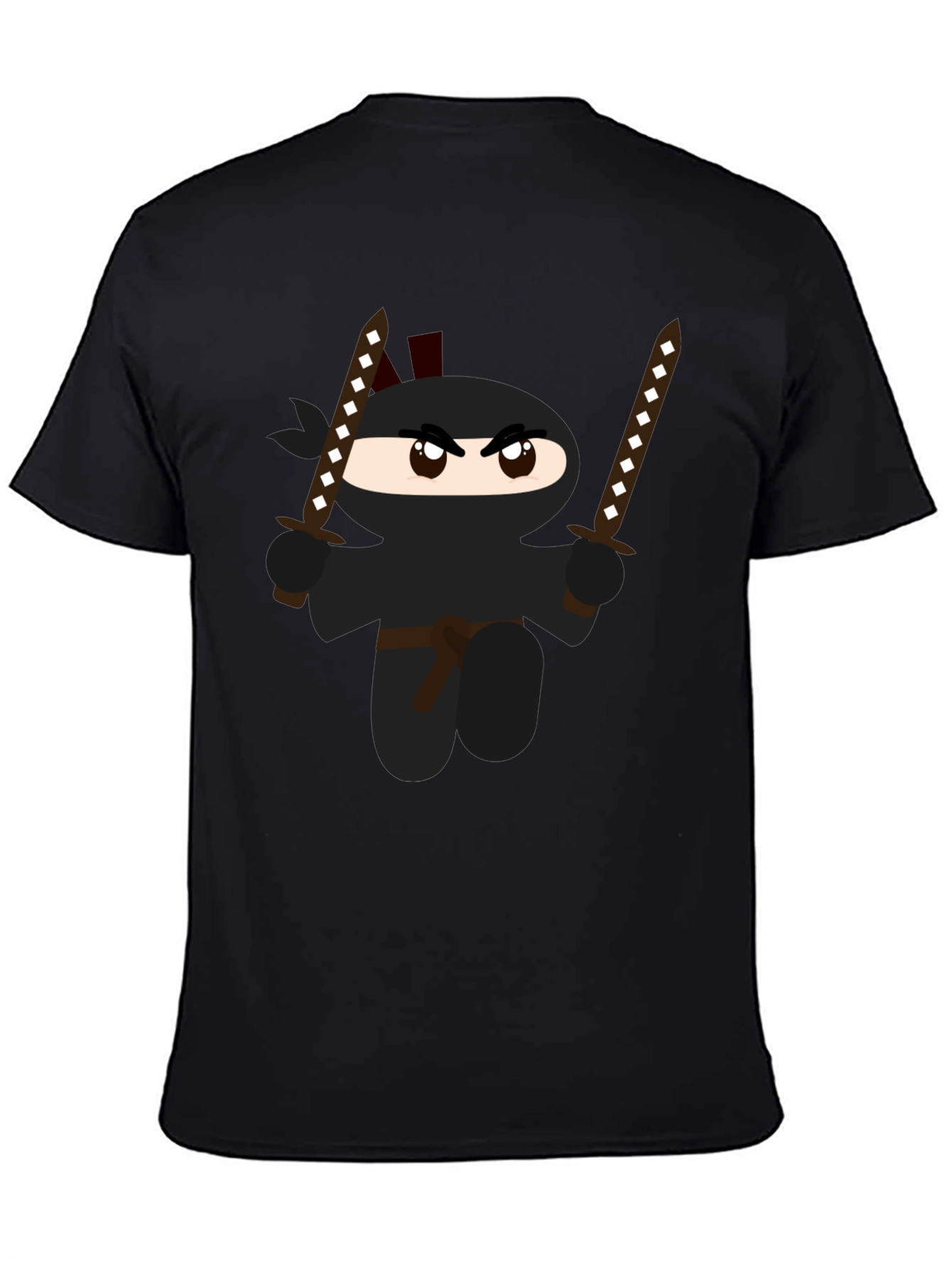 Cartoon Ninja Graphic Black T-Shirt