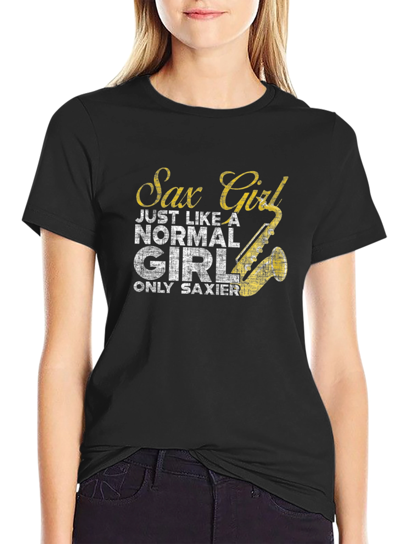 Sax Girl T-Shirt - Funny Musician Tee
