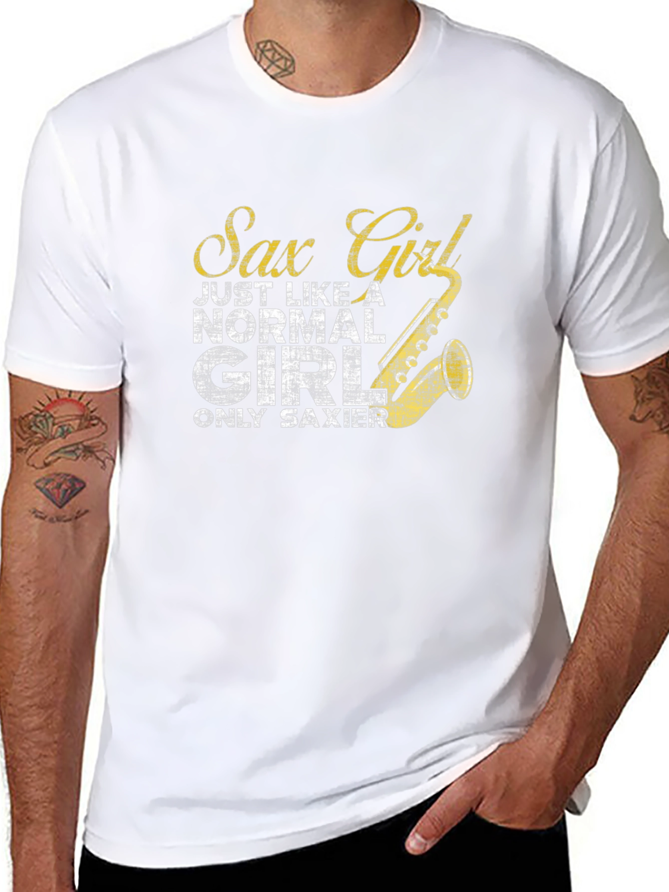 Sax Girl T-Shirt - Funny Musician Tee