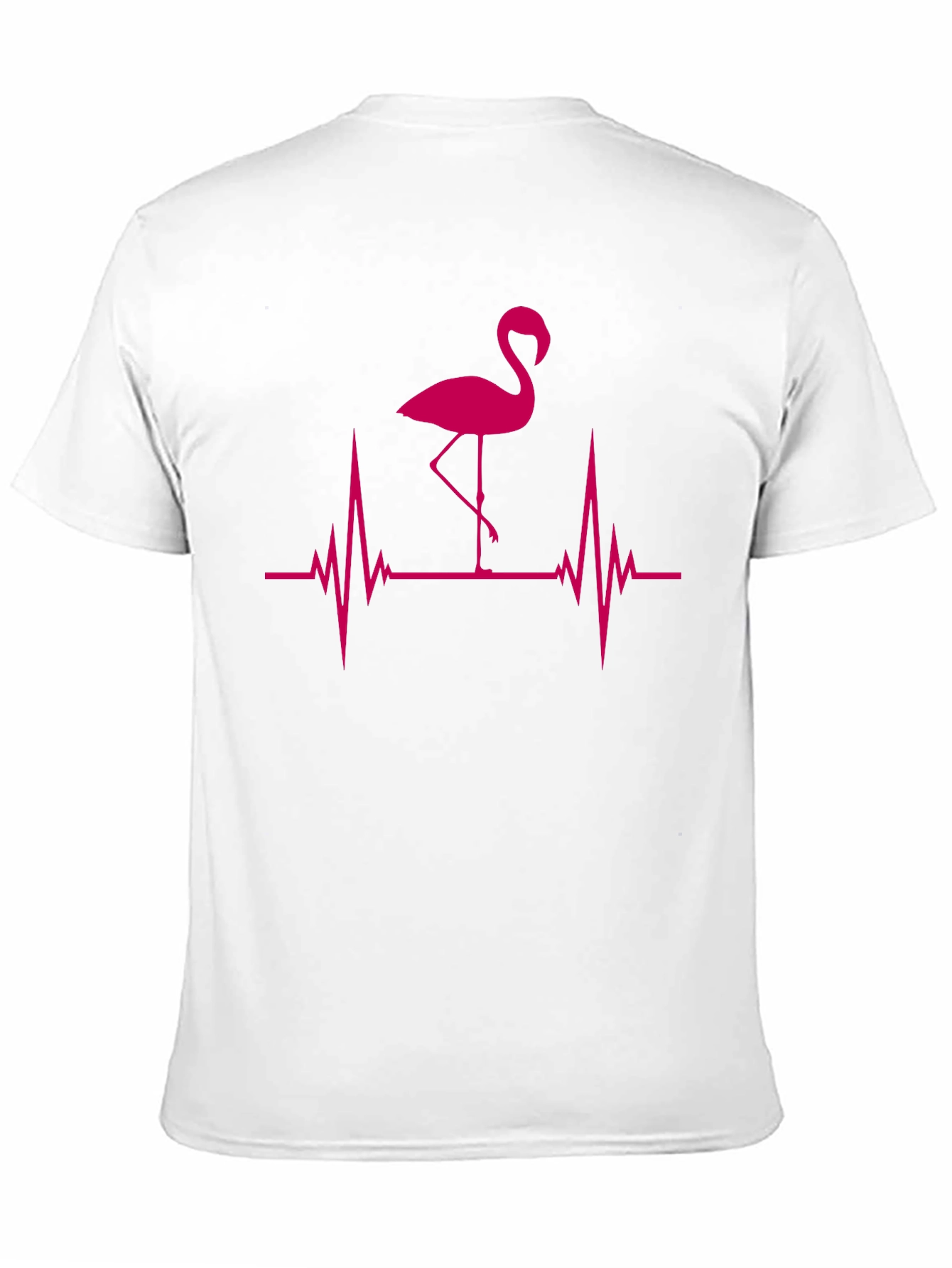 Flamingo Heartbeat Graphic Tee - Trendy Pink Design