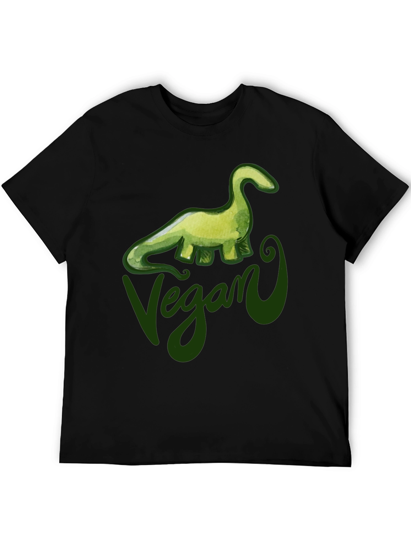 Vegan Dinosaur Graphic T-Shirt - Black