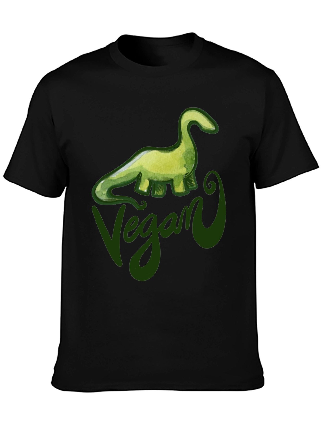 Vegan Dinosaur Graphic T-Shirt - Black