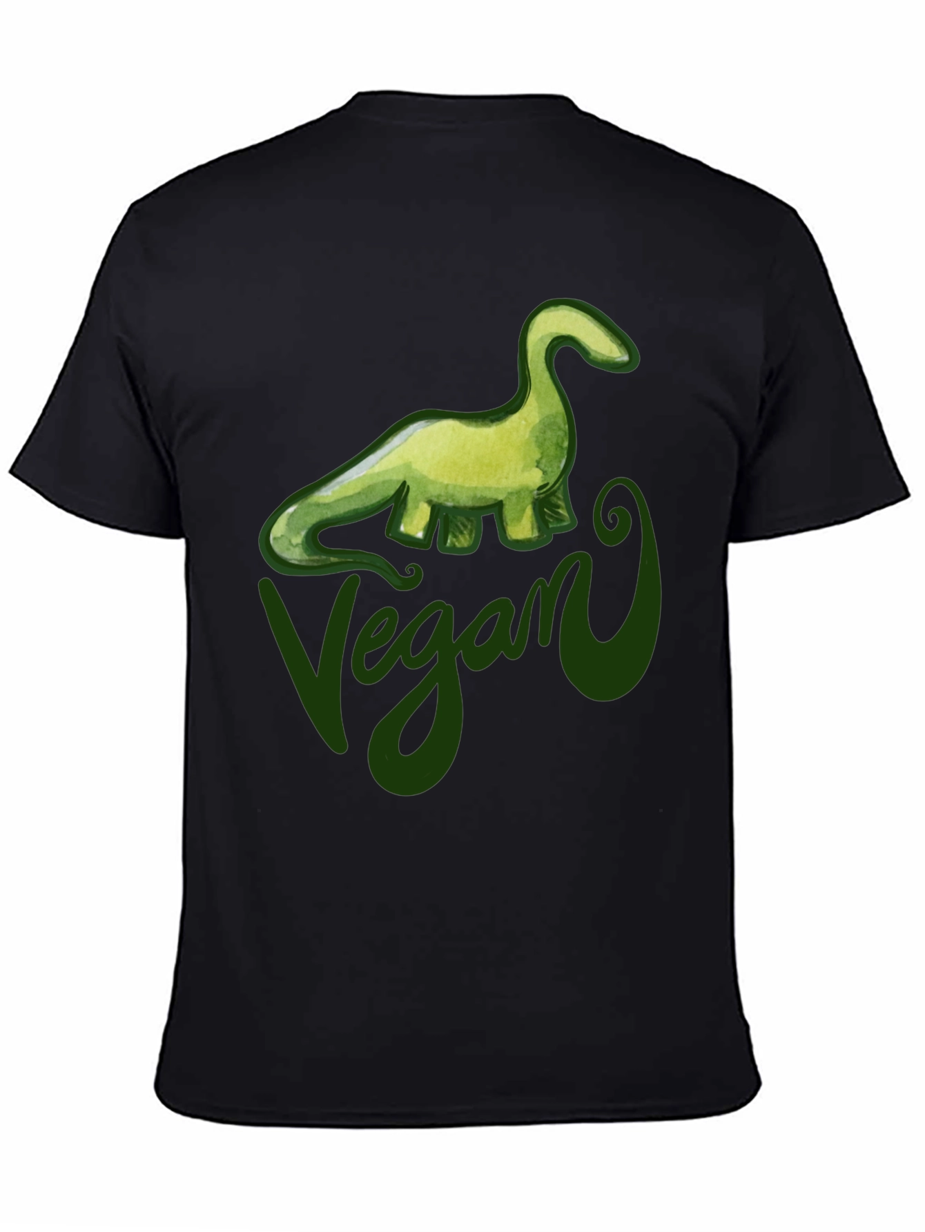 Vegan Dinosaur Graphic T-Shirt - Black