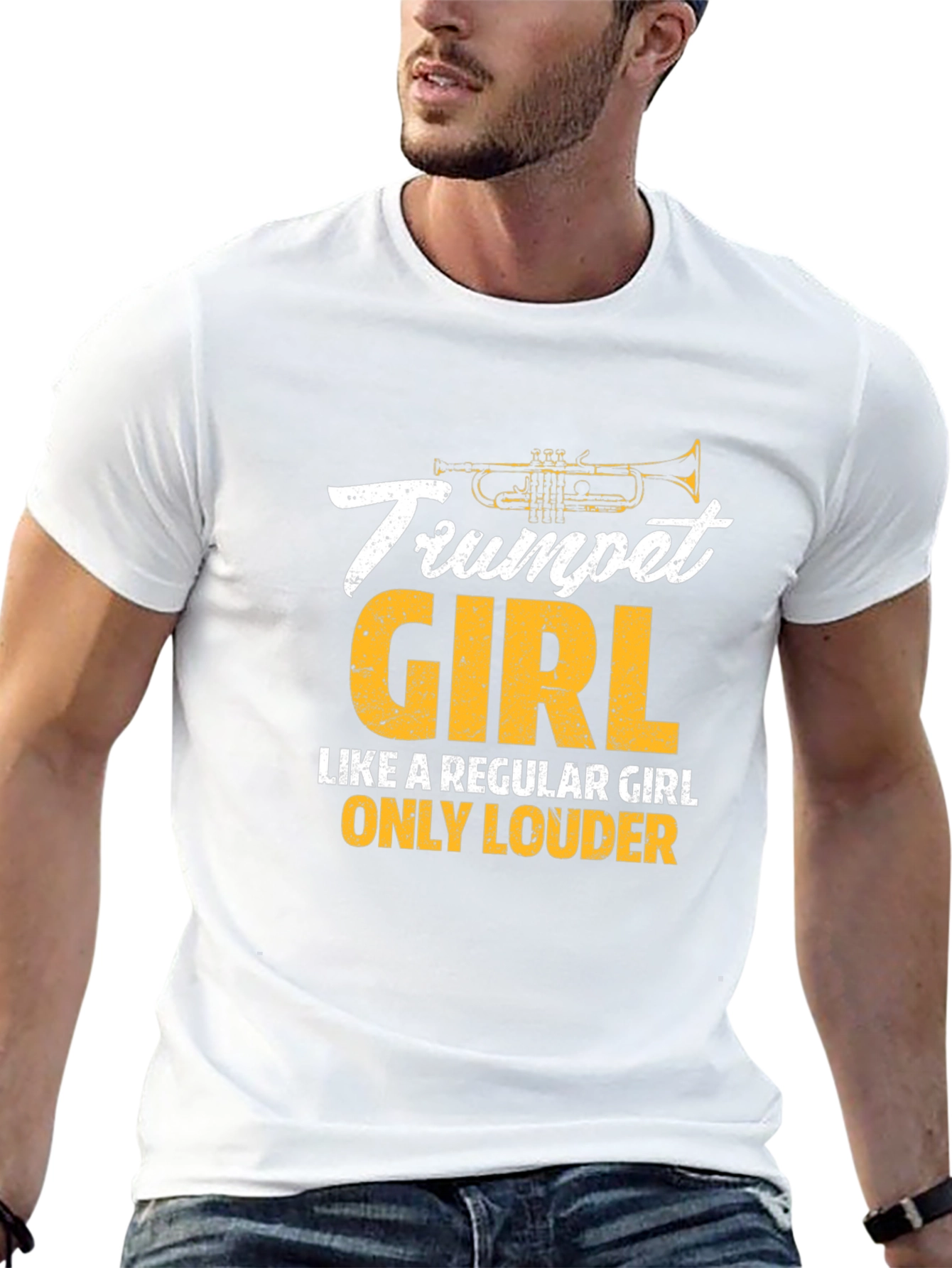 Trumpet Girl Graphic Tee - Musician Gift