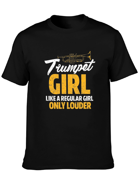 Trumpet Girl Graphic Tee - Musician Gift